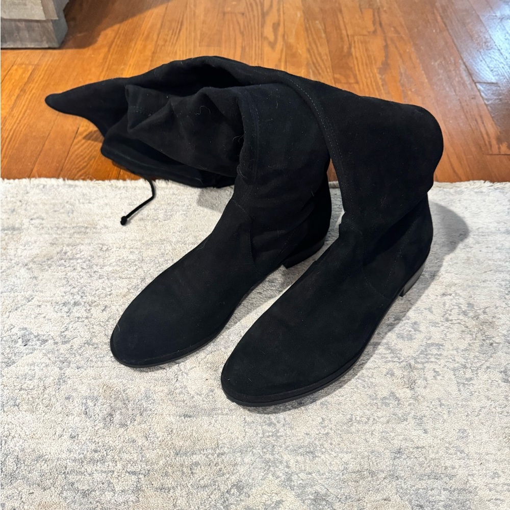 Stuart Weitzman Lowland Black Suede Over-the-Knee Boots 8.5